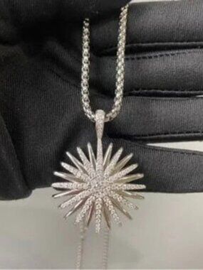David Yurman?Necklace Starburst Pendant w Diamonds